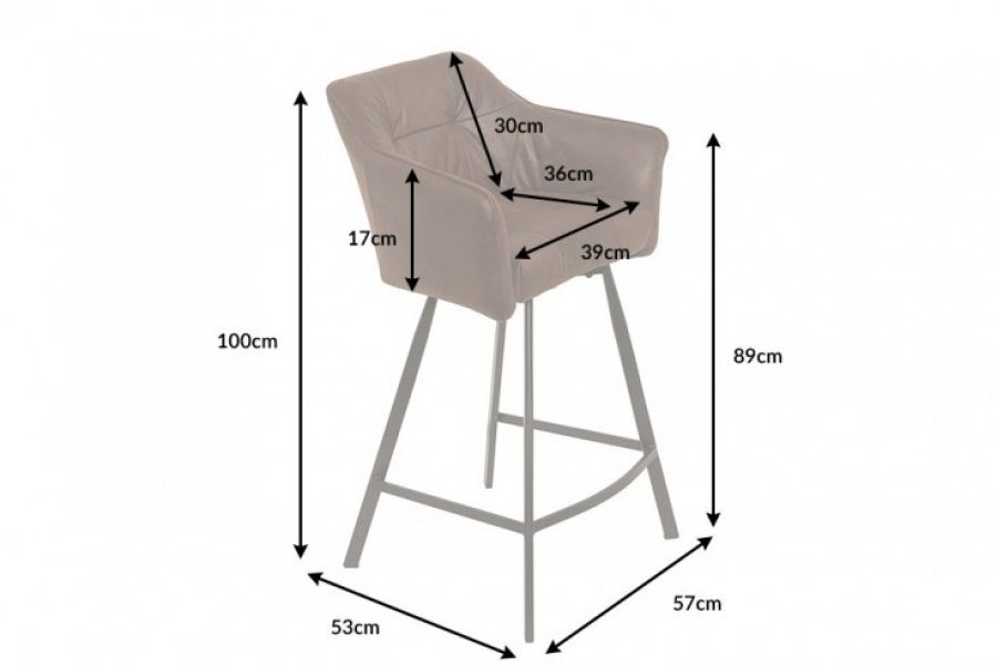 Krzesło barowe Hoker Loft antyczny brąz  - Invicta Interior
