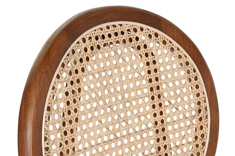 Krzesło barowe hoker rattanowy Icon retro z plecionką wiedeńską brązowy - Item International