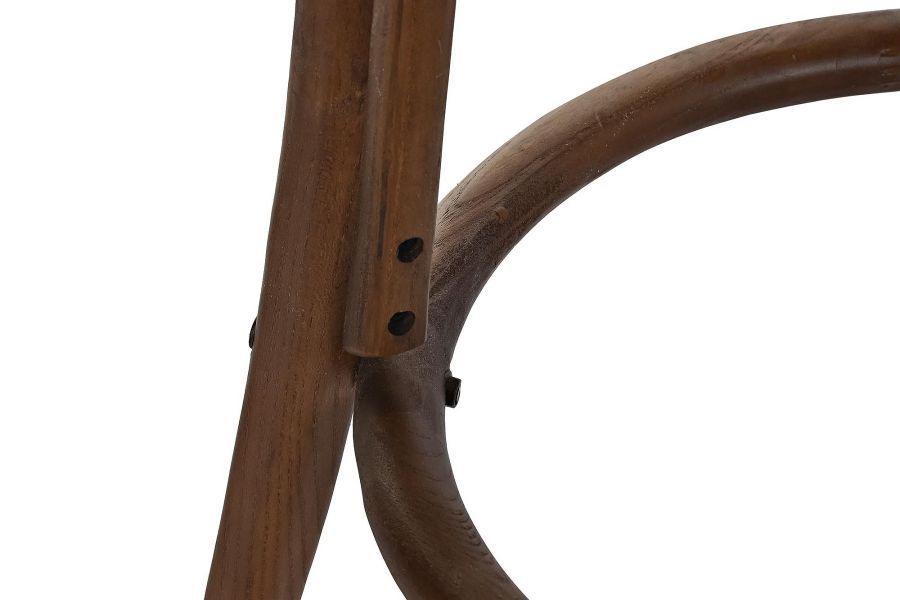Krzesło barowe hoker rattanowy Icon retro z plecionką wiedeńską brązowy tapicerowany