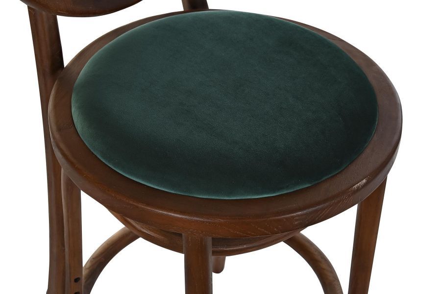 Krzesło barowe hoker rattanowy Icon retro z plecionką wiedeńską brązowy tapicerowany - Item International