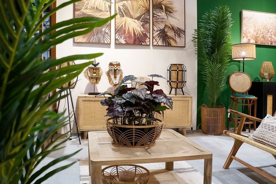 Krzesło barowe hoker rattanowy Icon retro z plecionką wiedeńską brązowy tapicerowany - Item International