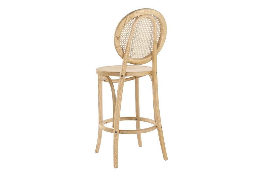 Krzesło barowe hoker rattanowy Icon retro z plecionką wiedeńską naturalny - Item International