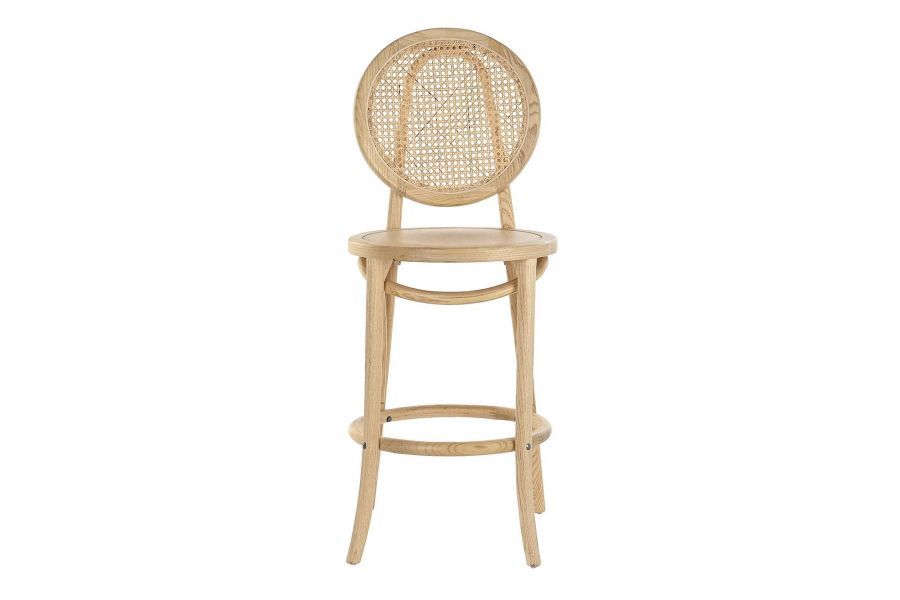 Krzesło barowe hoker rattanowy Icon retro z plecionką wiedeńską naturalny - Item International
