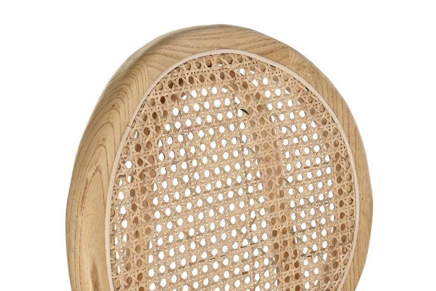 Krzesło barowe hoker rattanowy Icon retro z plecionką wiedeńską naturalny tapicerowany - Item International