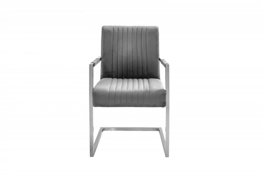  Krzesło Big Aston aksamitne szare - Invicta Interior