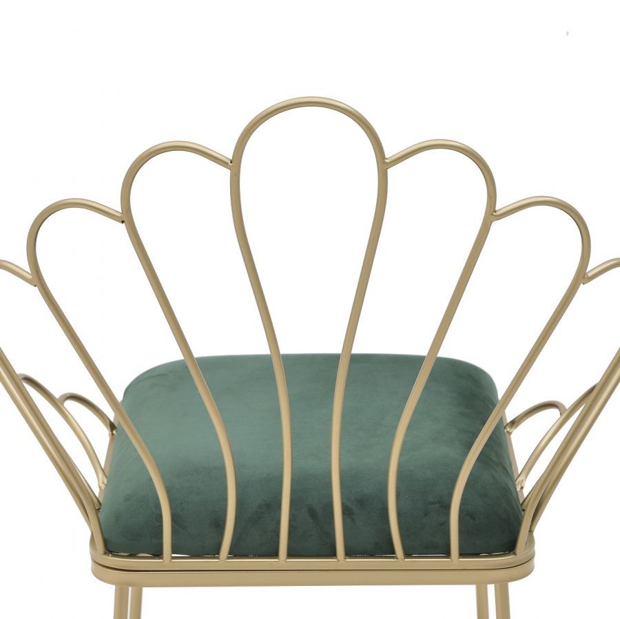 Krzesło Bloom Elegant złote zielone - Inart