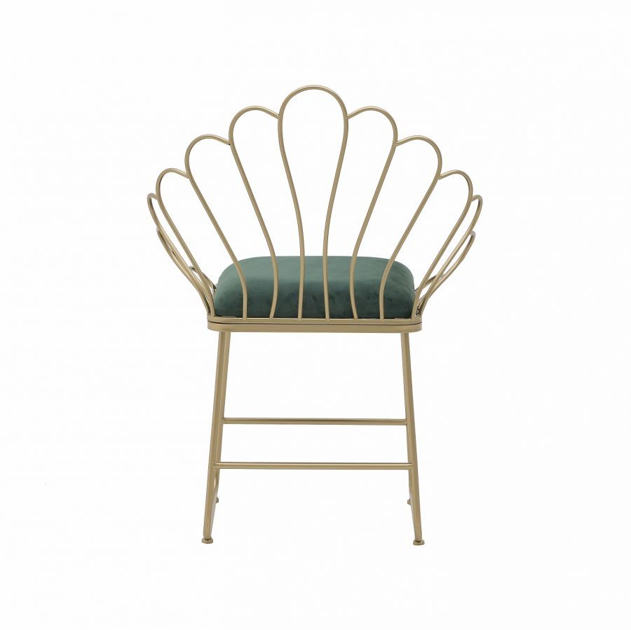 Krzesło Bloom Elegant złote zielone - Inart