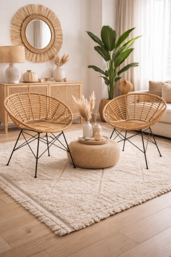 Krzesło Boho rattanowe Mama - Koopman