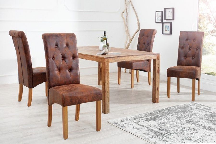 Krzesło Casa pikowane whisky brązowe - Invicta Interior