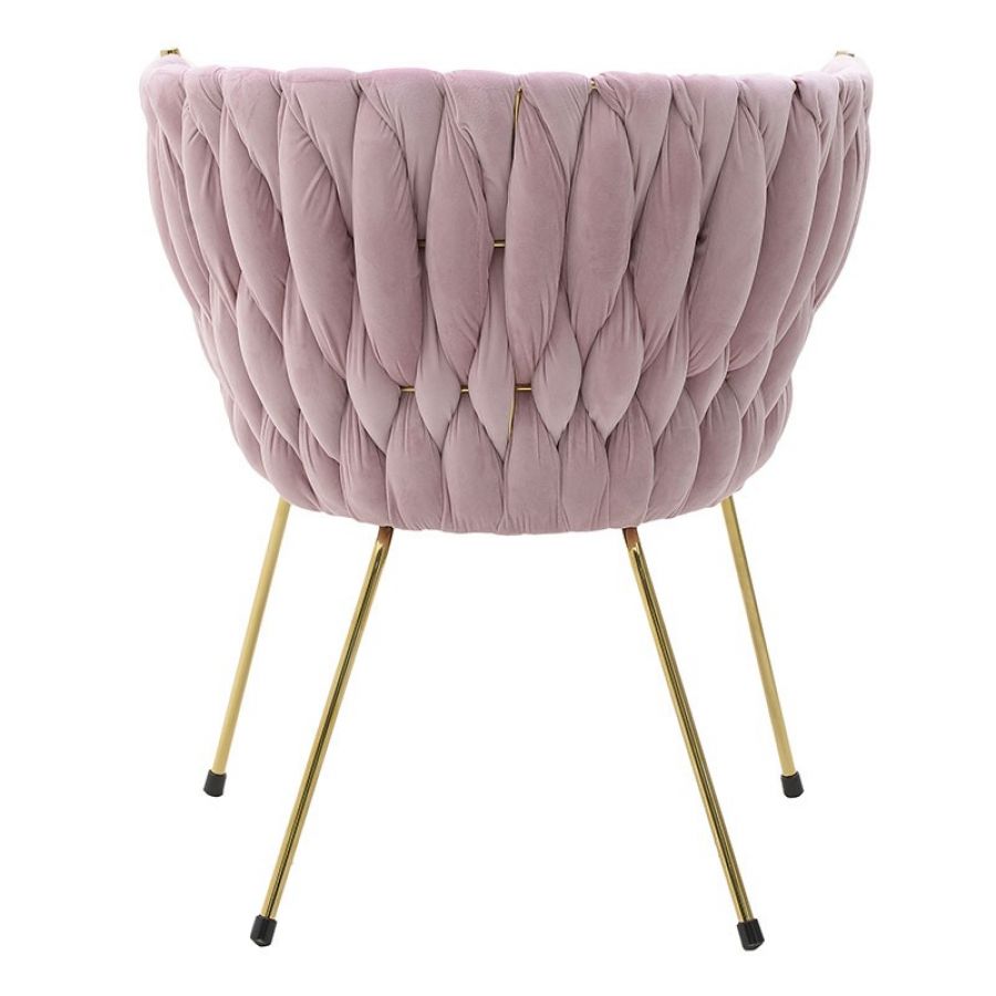 Krzesło Chest More aksamitne różowo-złote