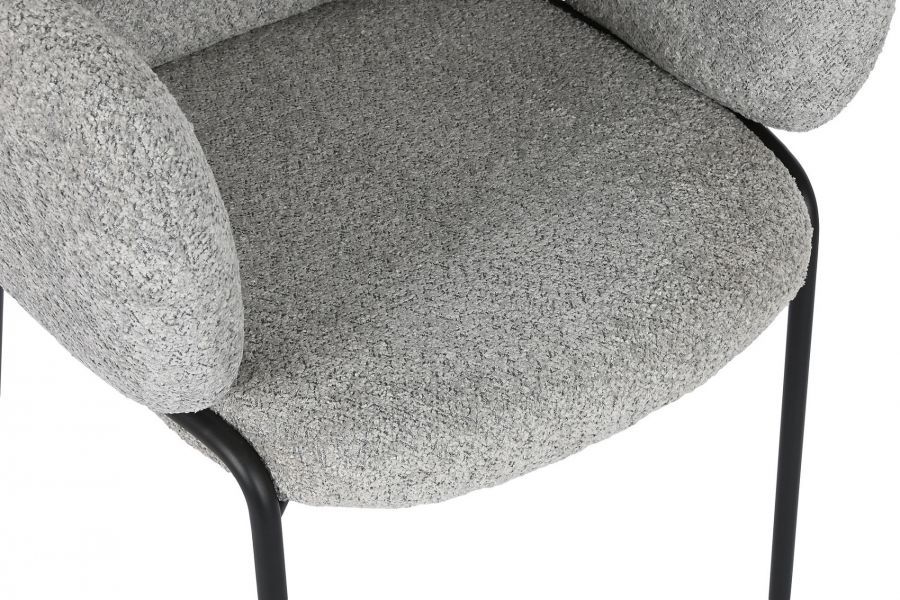 Krzesło Designer chair boucle z podłokietnikami grey