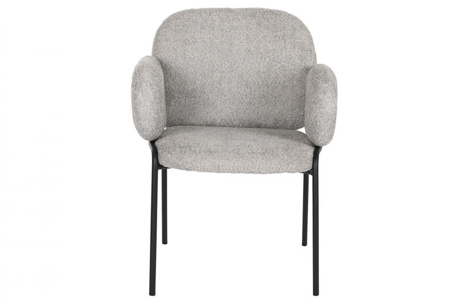 Krzesło Designer chair boucle z podłokietnikami grey