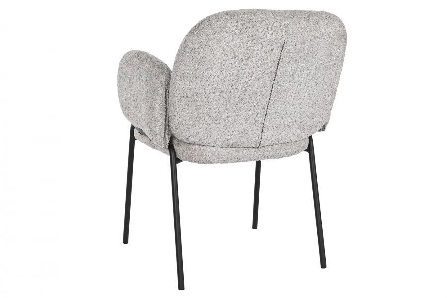 Krzesło Designer chair boucle z podłokietnikami grey