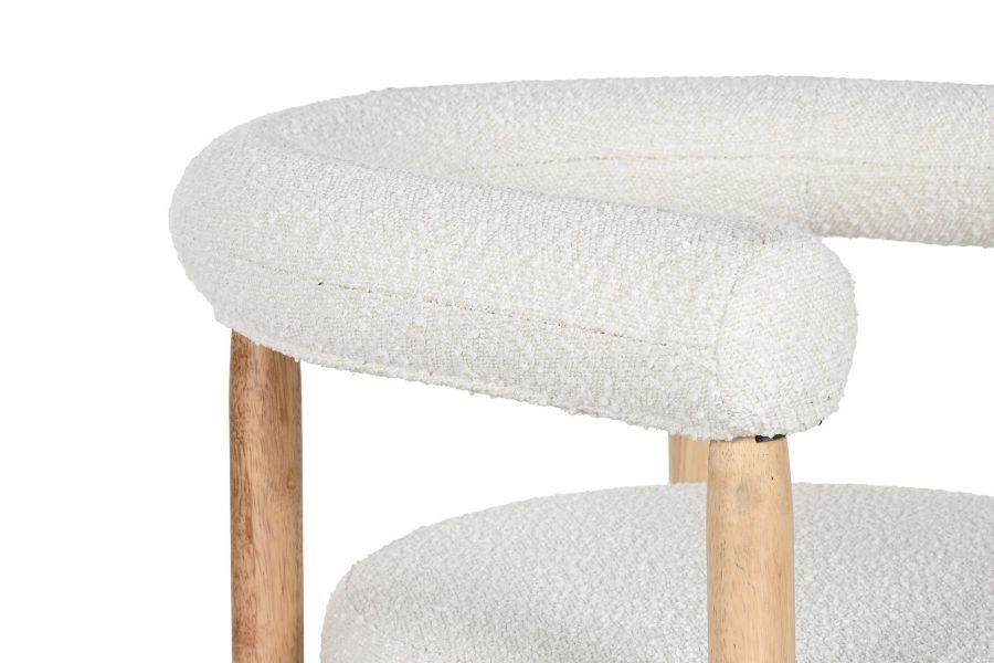 Krzesło drewniane Designer chair boucle round