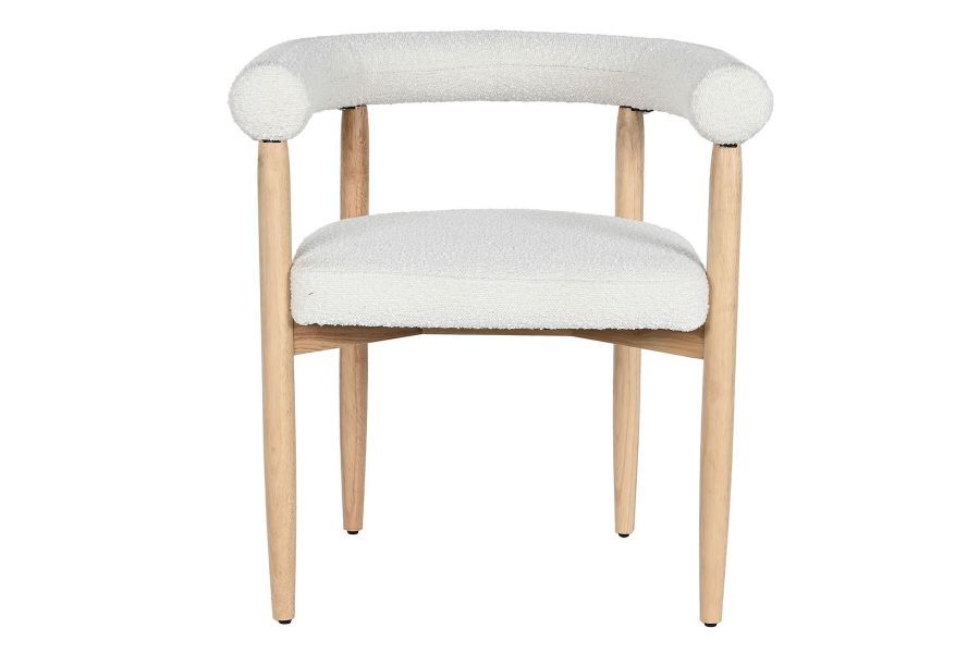 Krzesło drewniane Designer chair boucle round