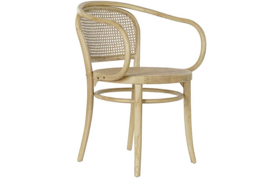 Krzesło drewniane gięte Vintage rattanowe natur - Item International