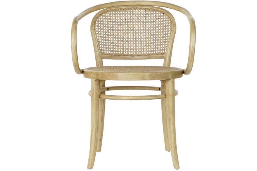 Krzesło drewniane gięte Vintage rattanowe natur - Item International