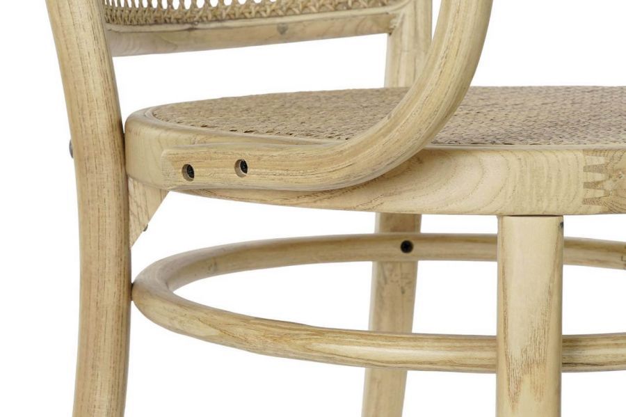 Krzesło drewniane gięte Vintage rattanowe natur - Item International