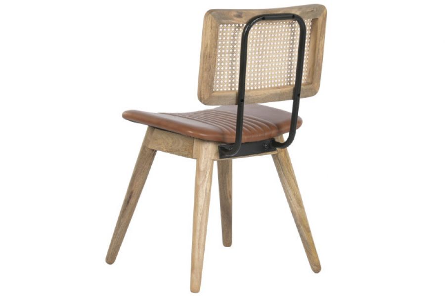 Krzesło drewniane Icon Cane skórzane 