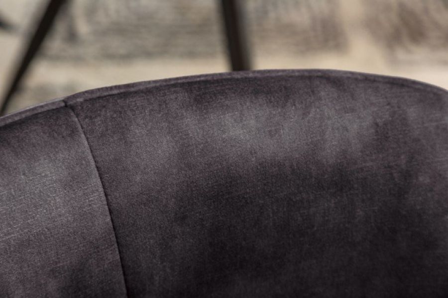 Krzesło Euphoria aksamitne obrotowe ciemnoszare - Invicta Interior