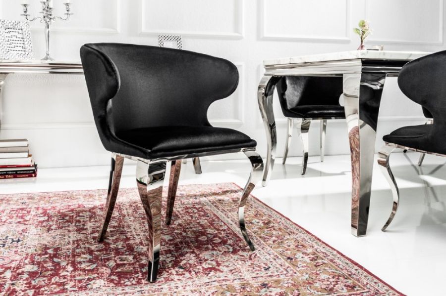 Krzesło Fotel Modern Barock II czarne  - Invicta Interior