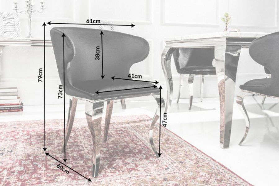 Krzesło Fotel Modern Barock II czarne  - Invicta Interior