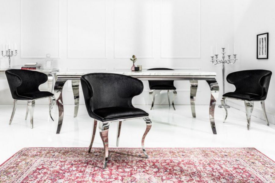 Krzesło Fotel Modern Barock II czarne  - Invicta Interior