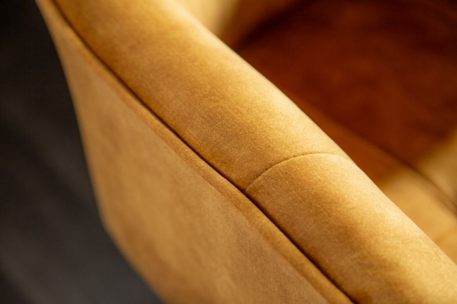 Krzesło Loft aksamitne obrotowe musztardowe - Invicta Interior