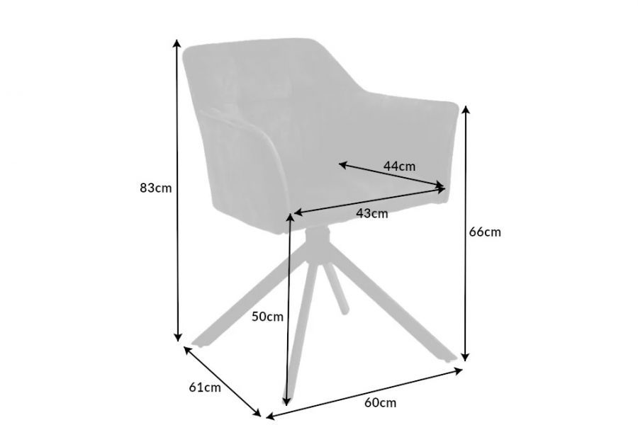 Krzesło Loft aksamitne obrotowe szare - Invicta Interior