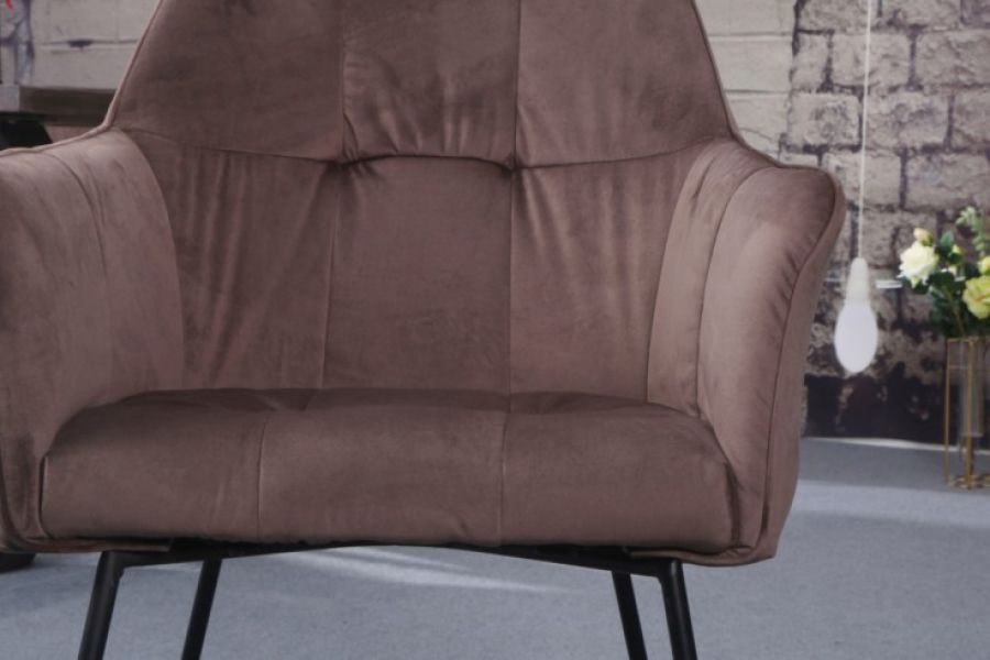 Krzesło Loft Samt brązowe cappuccino  - Invicta Interior