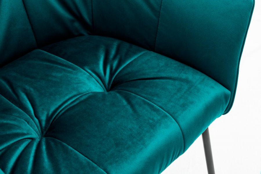 Krzesło Loft Samt niebieskie turkusowe - Invicta Interior