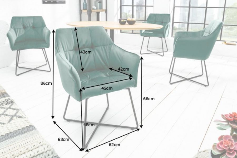 Krzesło Loft Samt zieleń butelkowa  - Invicta Interior