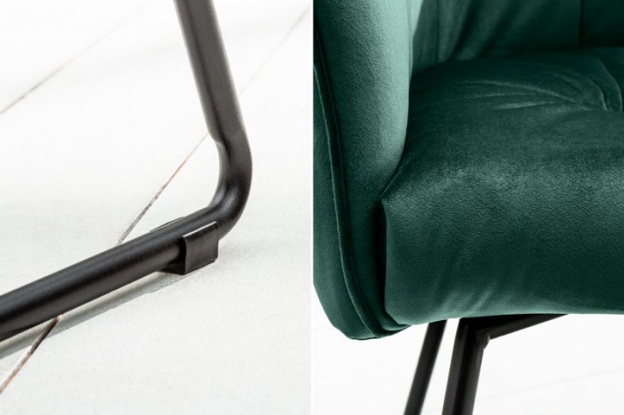 Krzesło Loft Samt zieleń butelkowa  - Invicta Interior