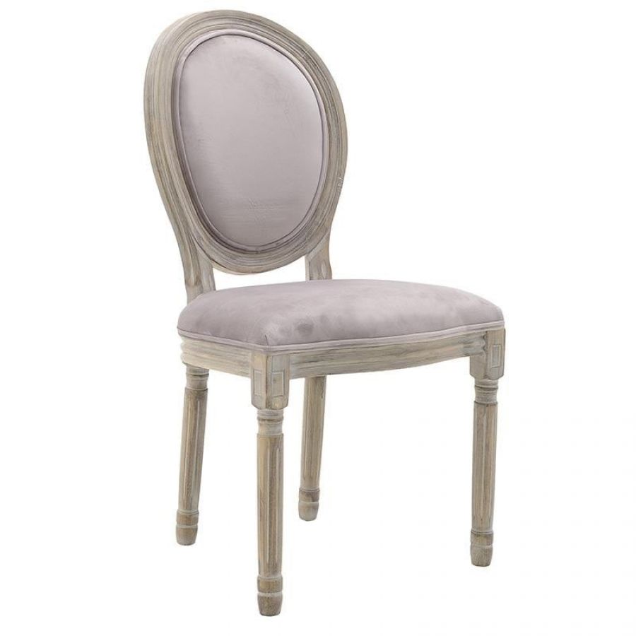 Krzesło Louis aksamitne pudrowy róż