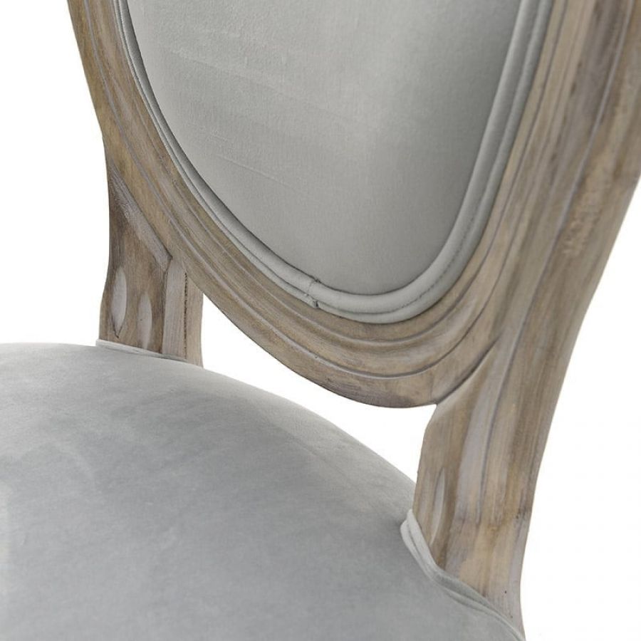 Krzesło Louis aksamitne szare 