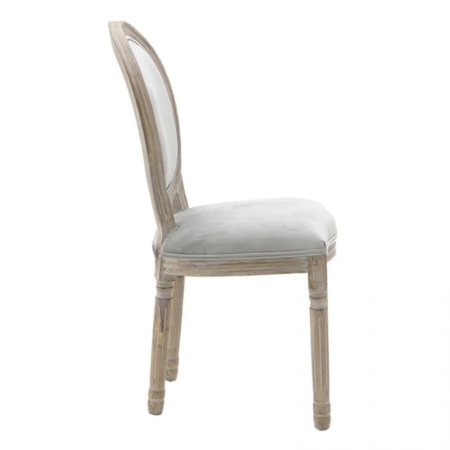 Krzesło Louis aksamitne szare 