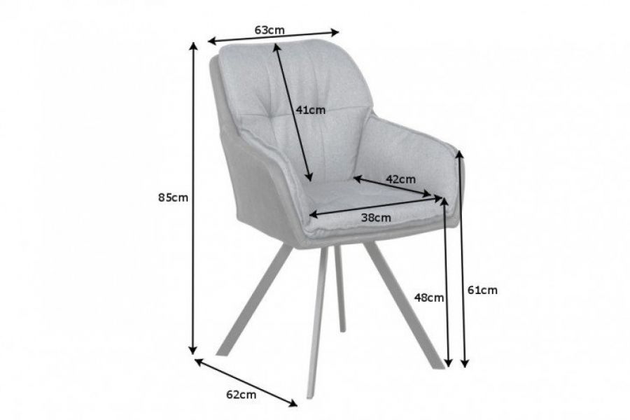 Krzesło Lounger obrotowe antracytowe - Invicta Interior