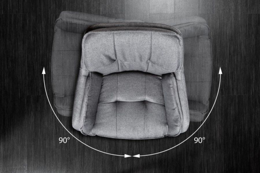 Krzesło Lounger obrotowe szare - Invicta Interior
