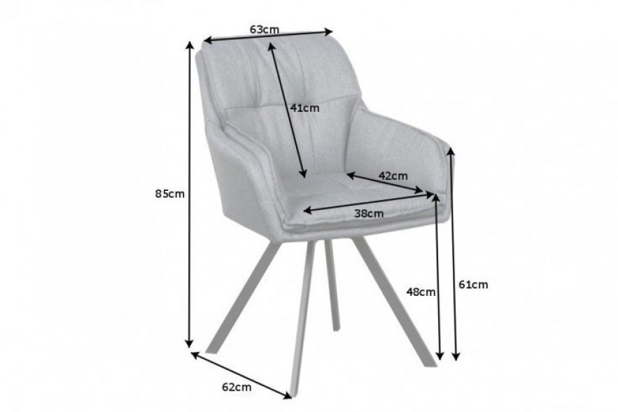 Krzesło Lounger obrotowe szare - Invicta Interior