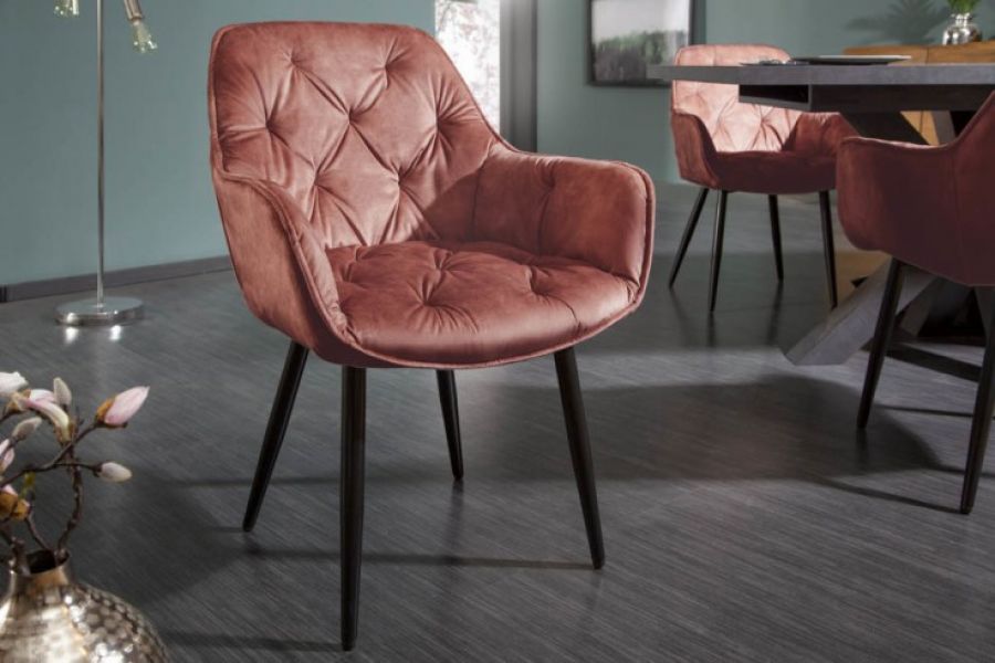 Krzesło Milano aksamitne brązowe - Invicta Interior