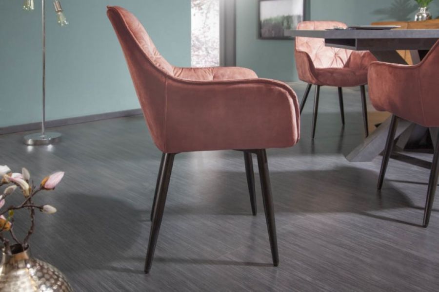 Krzesło Milano aksamitne brązowe - Invicta Interior