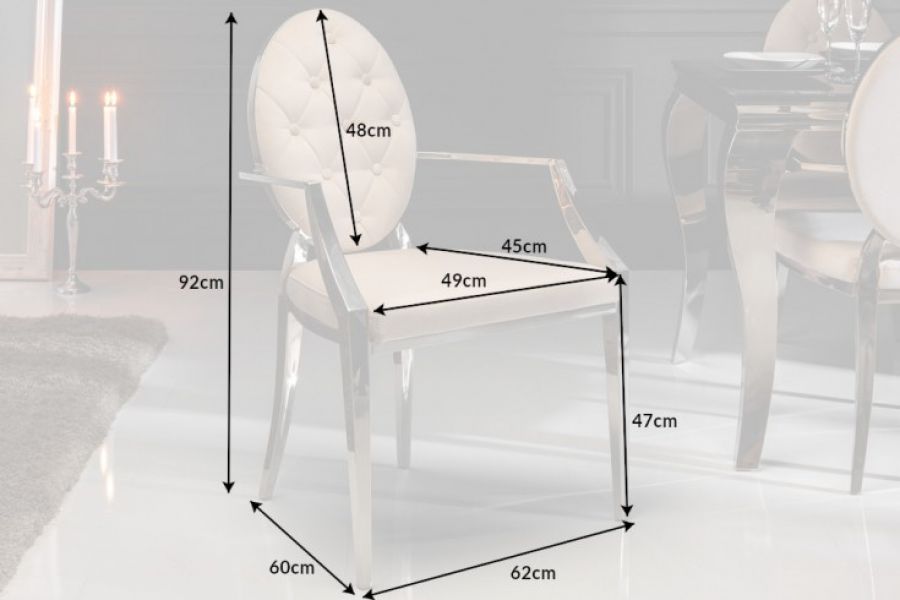 Krzesło Modern Barock Armchair aksamitne beżowe - Invicta Interior