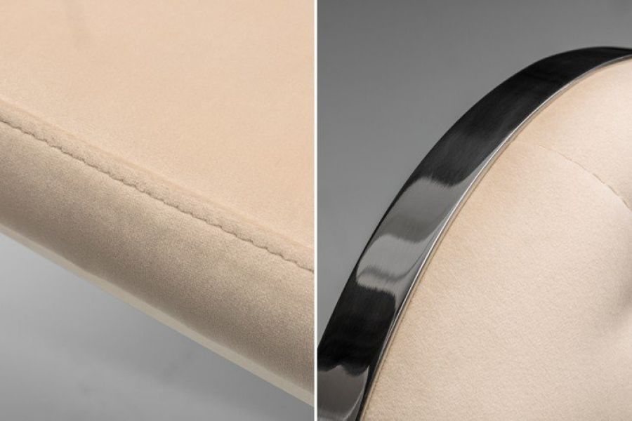 Krzesło Modern Barock Armchair aksamitne beżowe - Invicta Interior