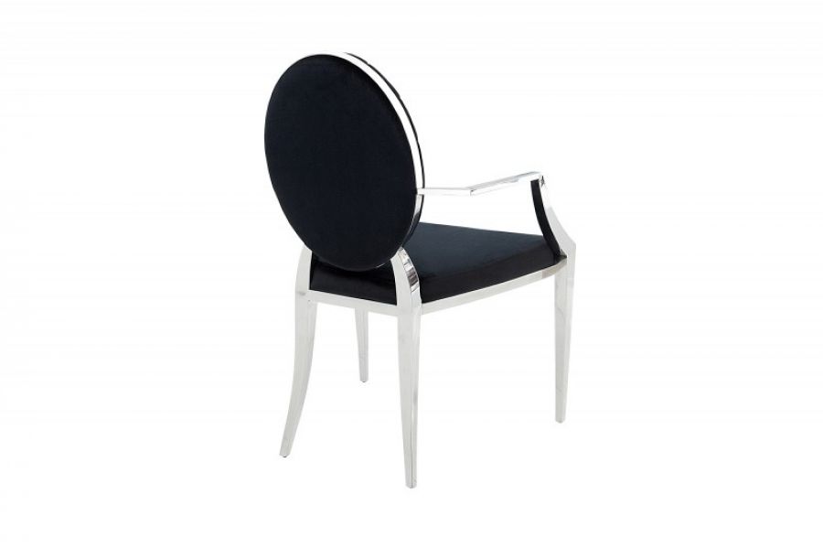 Krzesło Modern Barock Armchair aksamitne czarne - Invicta Interior