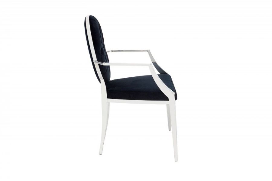 Krzesło Modern Barock Armchair aksamitne czarne - Invicta Interior