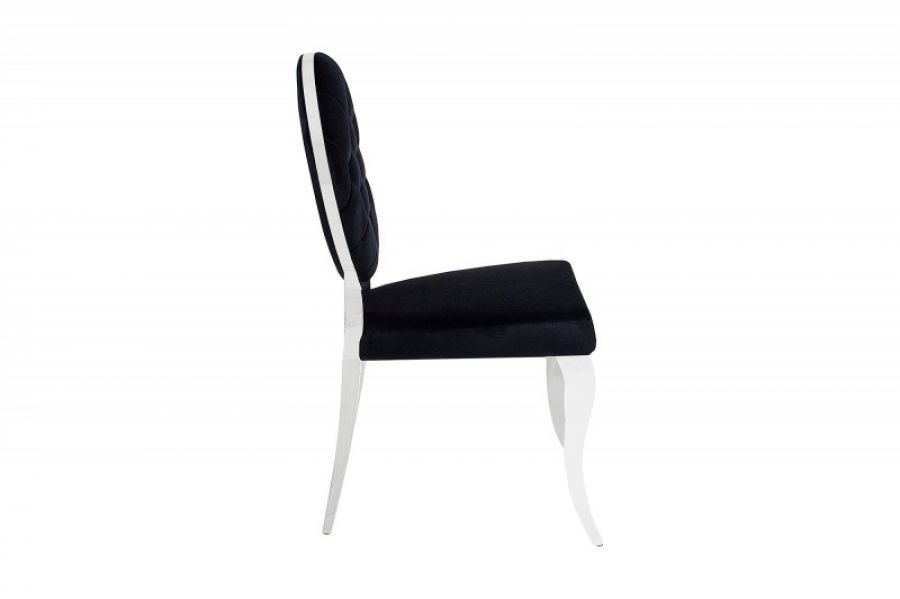 Krzesło Modern Barock Chair aksamitne czarne - Invicta Interior