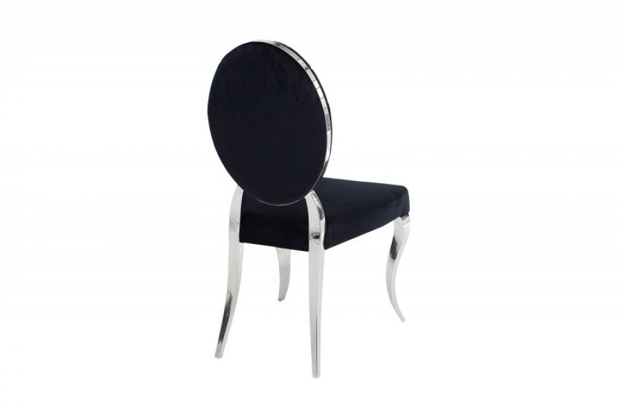 Krzesło Modern Barock Chair aksamitne czarne - Invicta Interior
