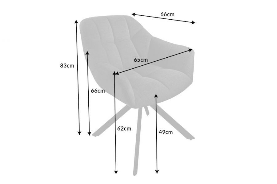 Krzesło Papillon obrotowe antracyt - Invicta Interior