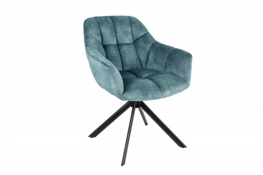 Krzesło Papillon obrotowe niebieskie vintage - Invicta Interior