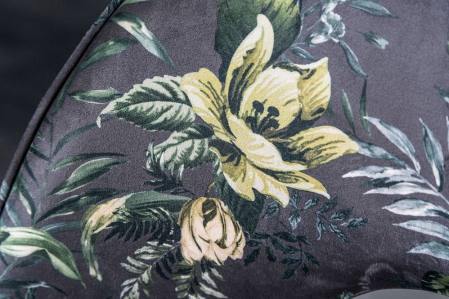 Krzesło Pret-A-Porter szare w kwiaty - Invicta Interior